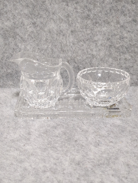 Beyer Other - Beyer Bleikristall 3-piece sugar, creamer, and serving tray set Germany Crystal